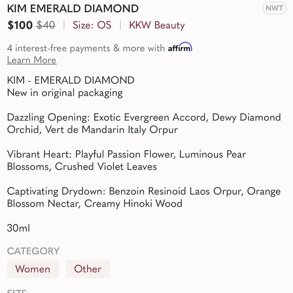 ❌SOLD ON Ⓜ️❌ KIM EMERALD DIAMOND BNIP Authentic Picture added - Picture 5 of 7